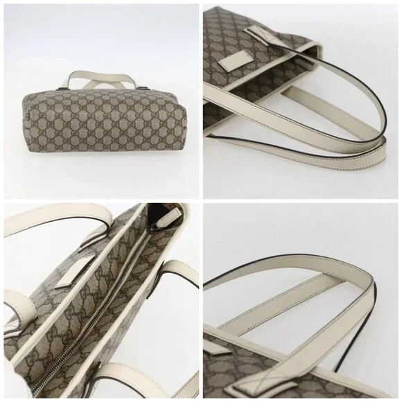 GUCCI GG Supreme Tote Bag PVC Beige Silver - Picture 16 of 16